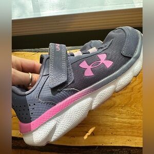 Under Armour Kids' Gray and Pink Sneakers